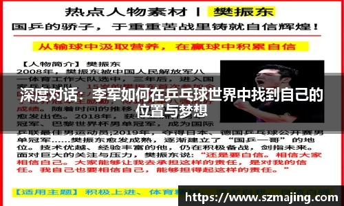 深度对话：李军如何在乒乓球世界中找到自己的位置与梦想